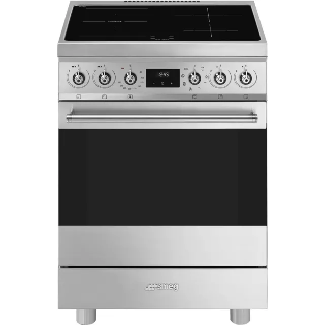 SMEG C6IMX2 CUCINA con PIANO COTTURA A INDUZIONE FORNO 70 LT 9 FUNZIONI 60x60