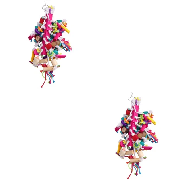 bird block knots 2x Vogel Block Knoten Ara Blöcke Budgie Kauen Spielzeug Papagei 6