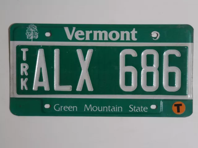 Vermont TRK ALX 686 License Plate / American Number Plate