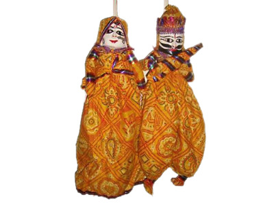 Traditional Handcrafted Puppet Pair for Home Décor and Events Gift Multicolor
