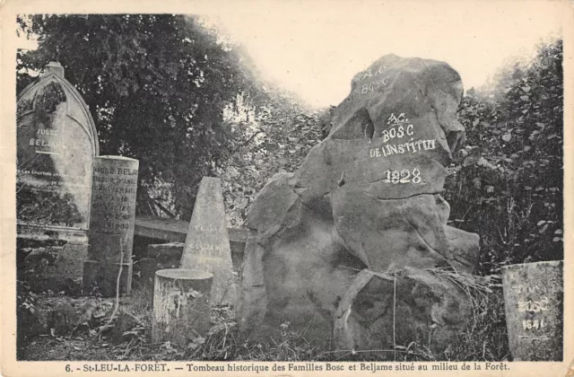 Cpa 95 Saint Leu La Foret Tombeau Historique Des Familles Bosc Et Beljame