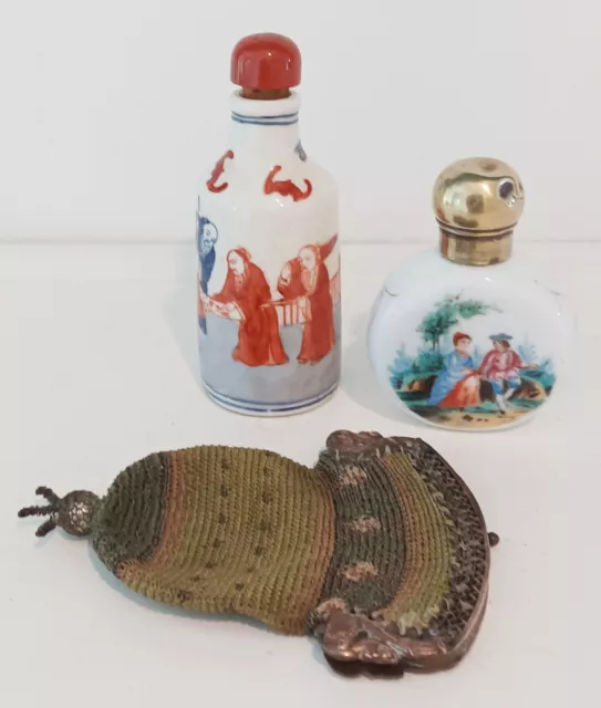 Antique Snuff Bottle , Perfume Bottle & Purse