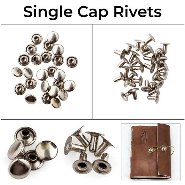 Single Cap Rivets Tubular Rapid Stud Head For Leather Craft Clothing 100pcs