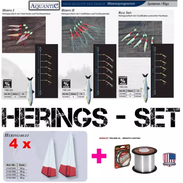 Herings Set No.9   4+4  mit 200 m Berkley Trilene XL 0.35mm