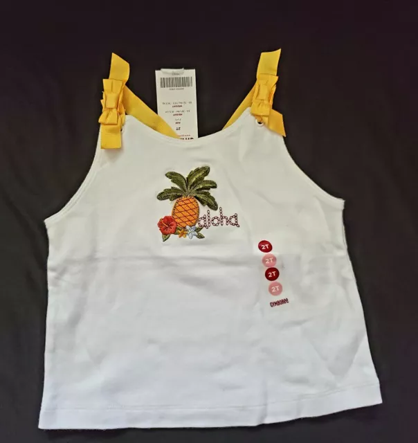 Gymboree Toddler Girls Little Keiki Hawaiian White Tank Top Size 2T 2 NWT