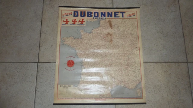 Eventail publicitaire Dubonnet quinquina H 20 cm paysage