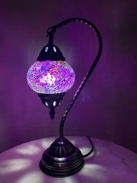 TURKISH LAMP - Mosaic Crackle Glass Brand New (5 Colours)