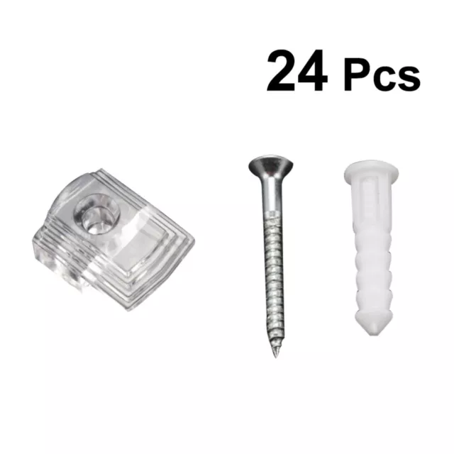24PCS Mirror Holder Clips Mirror Hanging Kit Mirror Hanging Kit for Wardrobe
