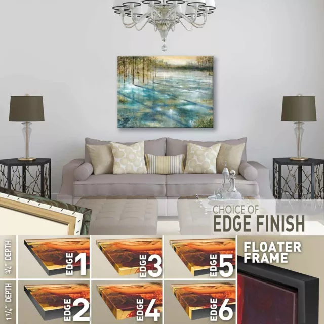 40W"x30" WATER TREES by ALBERT WILLIAMS - FROZEN WINTER REFLECTIONS POND CANVAS 2