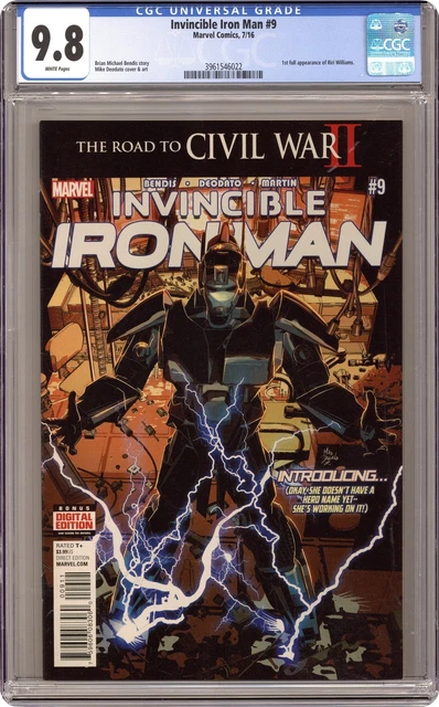 Invincible Iron Man #9A Deodato CGC 9.8 2016 3961546022 1st Riri Williams