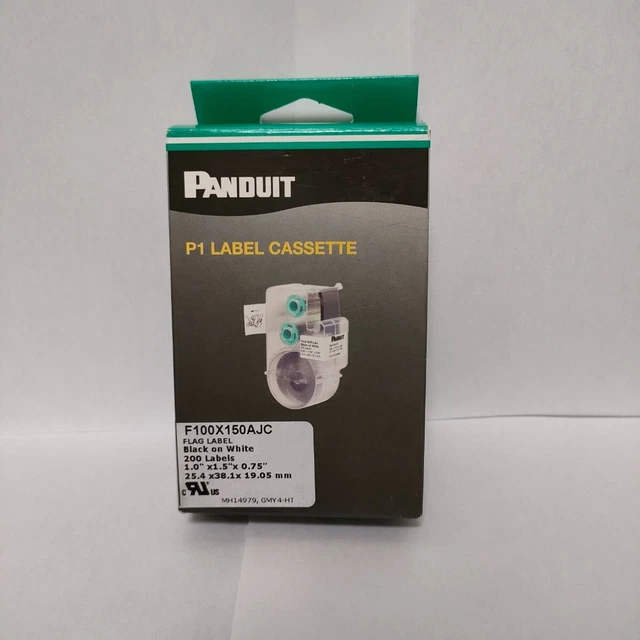 Panduit F100X150AJC P1 Cassette Flag Label Polyester White Adhesive Rectangular