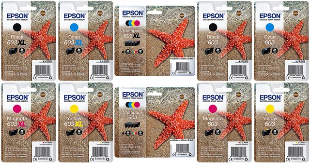 Cartucce originali stampante Epson 603/603 XL stelle marine set inchiostro singolo