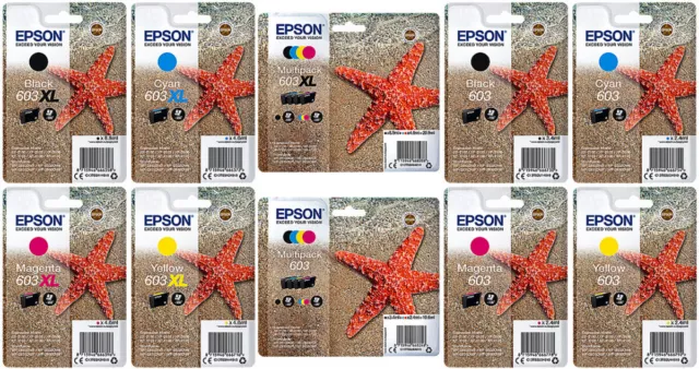 Original Epson Impresora Cartuchos 603/603XL estrella de mar Multipack Set