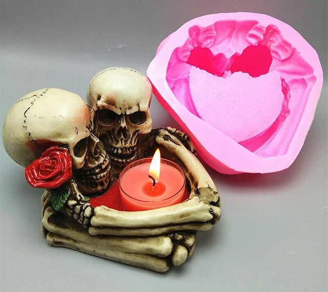 Silikon Kuchenform Halloween Schädel Kerze Form Backen Aschenbecher Dekorieren Werkzeug