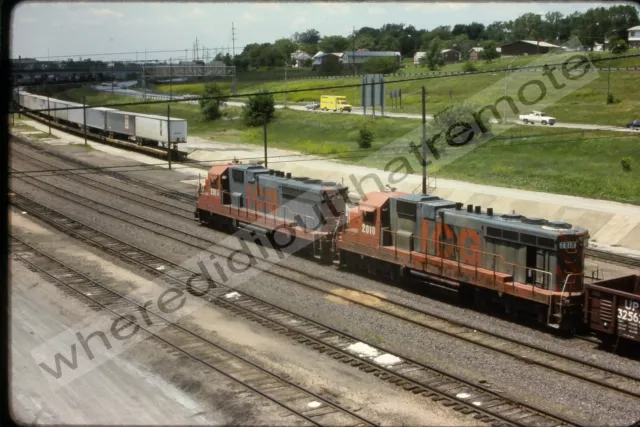 Orig. Slide Illinois Central Gulf ICG 2015 & 2010 EMD SD20 Kansas City KAN 5-85