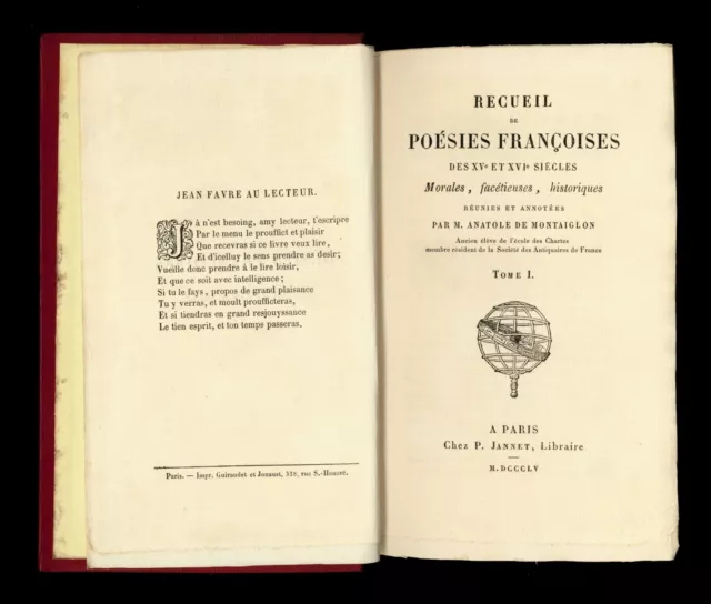 ❤️ 1855 1878 Recueil de Poésies Françaises du XVe et XVe siècle Facéties, Morale 2