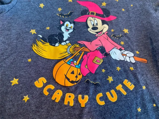 Disney Minnie Mouse Figaro Cat Scary Cute Halloween Tee T-Shirt Sz 5T Old Navy