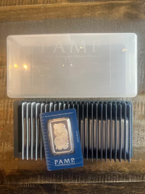 Lot of 25 - 1 oz Silver Bar by PAMP Suisse .999 Fine