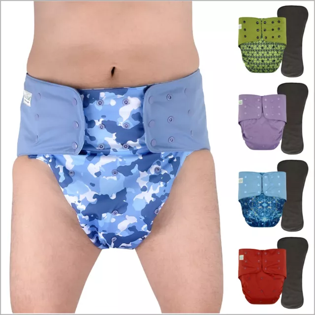 ECOABLE Cloth Diaper Cover 2.0 with Snap-in Insert for Special Needs Adults