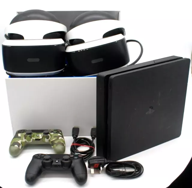 PS4 Slim 500GB + 2x PSVR RIESIGES BÜNDEL PS4 VR + 2x Controller | Getestet