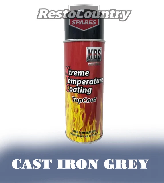 KBS Xtreme Temp Coating Spray CAST IRON GREY High Heat Resistant 260°C - 812°C