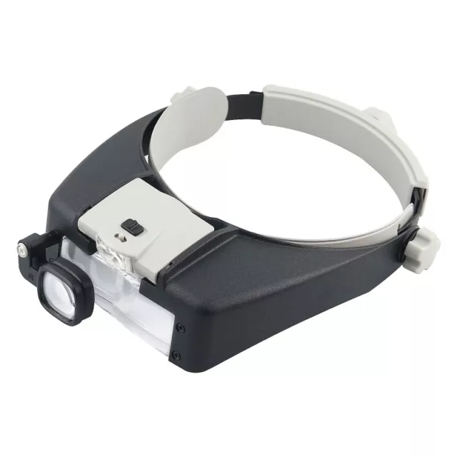 2 LED Headband Headset Head Lamp Light Jeweler Magnifier Magnifying Glass Loupe