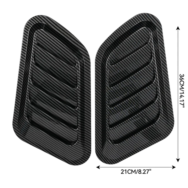2x Carbon Fiber Car Hood Bonnet Vent Air Flow Intake Scoop Decorative Universal. 2