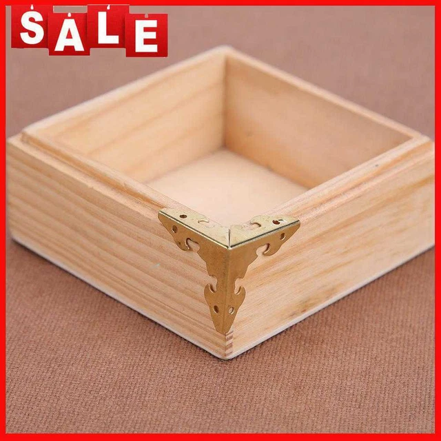 12 piezas Metal tallado joyería caja protección esquina muebles soporte decorativo