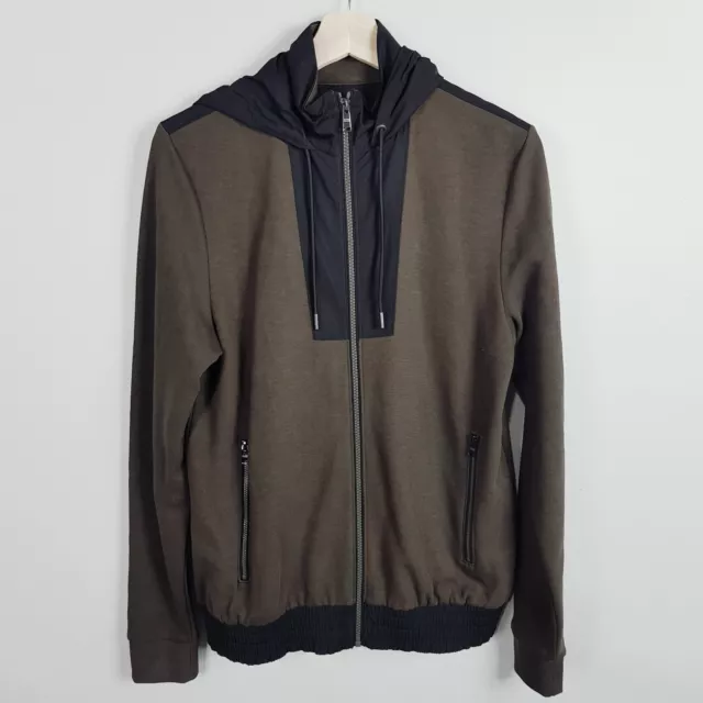 HUGO BOSS Mens Size S Brown Sibly 03 Sweat Sporty Zip up Hooded Jacket RRP$400+