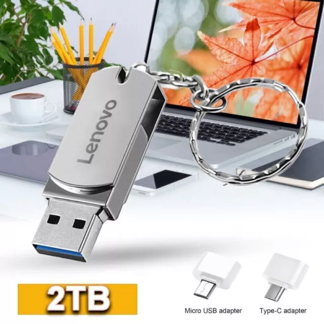 2TB TYPE-C USB Micro-USB 3 in 1 Flash Pen Drive Memory Stick For Samsung/PC/Mac