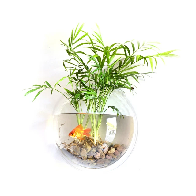 Home Decoration Wall Mount Fish Tanks Goldfish Bowl Acrylic  K2O0