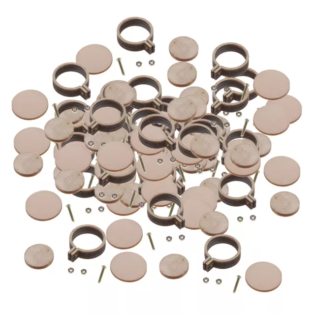 30Pcs Mini Embroidery Hoop Ring 2cm Wooden Cross Stitch Frame DIY Crafts Tool