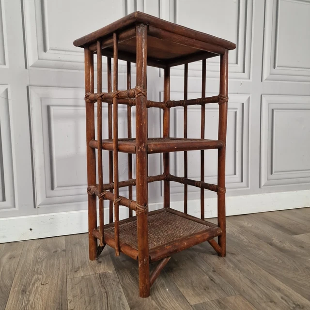 RETRO VINTAGE CANE Bamboo Rattan Wicker Shelves Storage Shelf Unit
