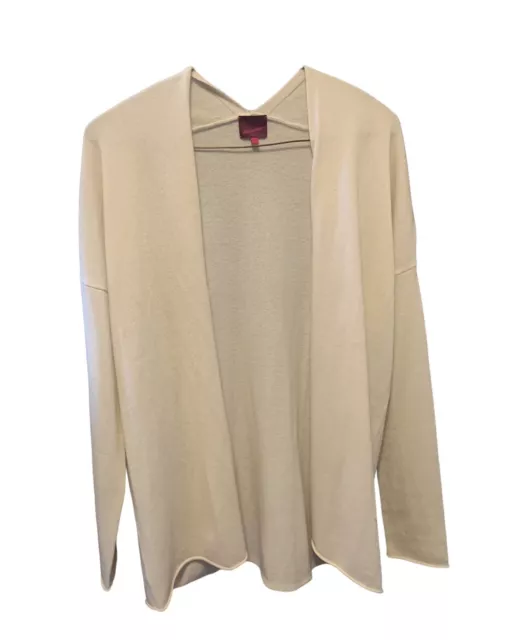 State Cashmere Ivory Open Front Cardigan Sweater Size XL 100% Cashmere