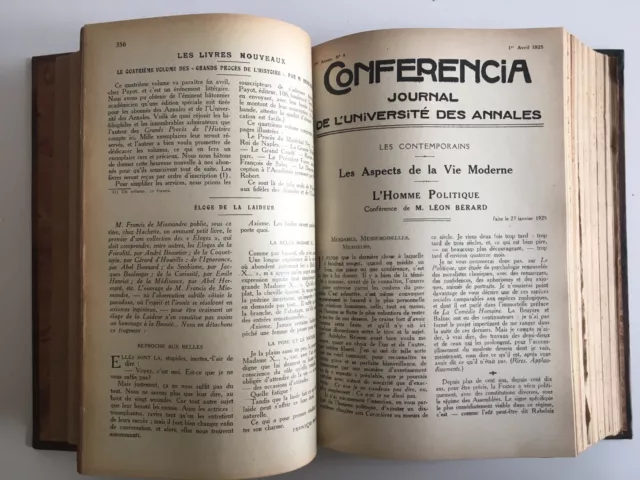 CONFERENCIA Journal de l'Université des annales recueil T.1 et T.2 année 1925 3