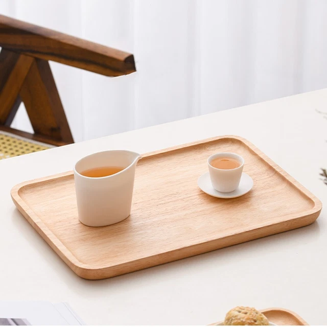 Plateau Rond En Bois Vintage 30 Cm - Support Bougie, Présentation Dessert - Décoration Table Café Foncé