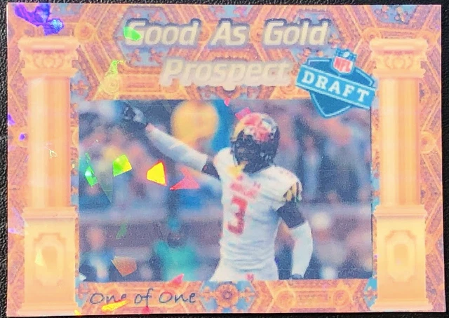 Deonte Banks Good As Gold Chrome Custom Cracked Ice 1/1 Artist Auto Card