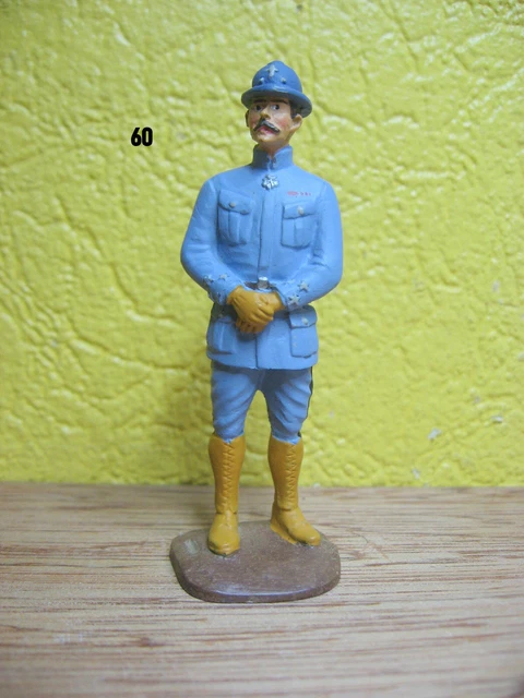 Figurine Atlas - Soldats Poilu Guerre 14-18, échelle 1/32 (65mm), Plomb Peint, Occasion Parfaite