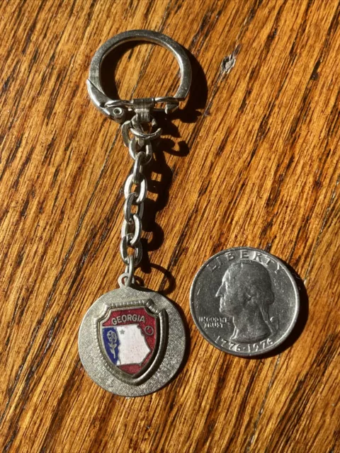 State of Georgia Keychain ￼￼Souvenir Metal