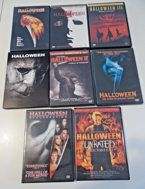 Halloween DVD Movie Lot Michael Myers 1 2 3 Resurrection Curse Horror Collection