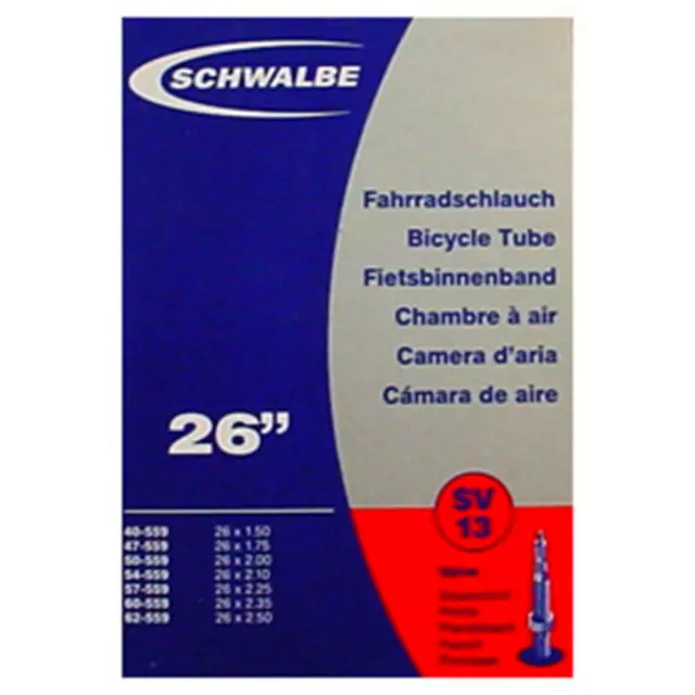 Schwalbe Fahrradschlauch SV13 26 Zoll, Presta Ventil 40/62-559