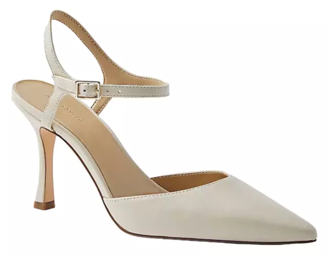 New Ann Taylor Ivory Two Piece Ankle Strap Leather Pumps High Heels Shoes 10