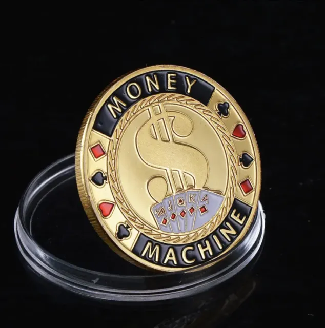 Money Machine Poker Card Guard Hand Protector Casino Token Lucky Coin