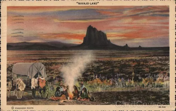 Native American 1946 Sunset in Navajo-Land,The Land of Enchantment Frashers