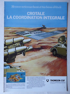 3/1976 PUB THOMSON CSF SYSTEME CROTALE ANTI AIRCRAFT WEAPON SYSTEM FRENCH AD 
