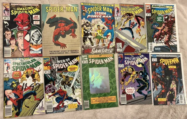 Vintage 80's 90's Lot Of 10 Marvel Comics Amazing Spiderman Comics Venom