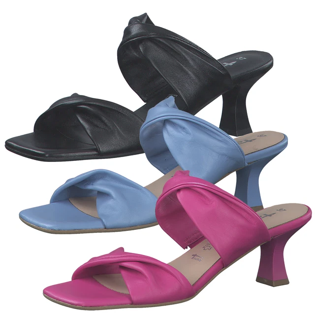 Tamaris Mules Femmes Cuir Sabots Talons en Entonnoir 1-27253-38