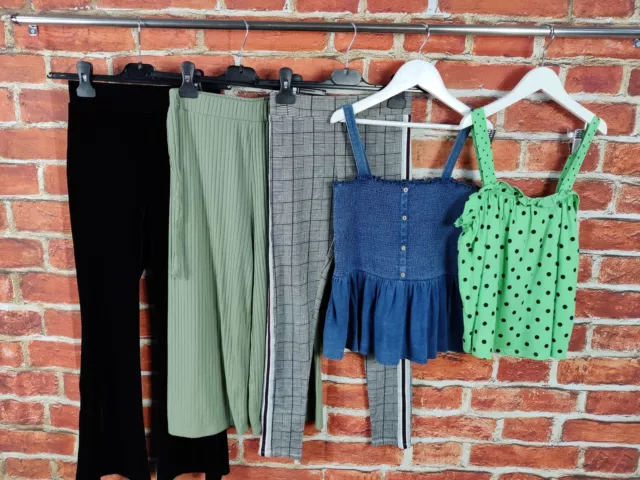 GIRLS BUNDLE AGE 9-10 YEARS ZARA NEXT etc TROUSERS LEGGINGS PEPLUM TOP SET 140CM