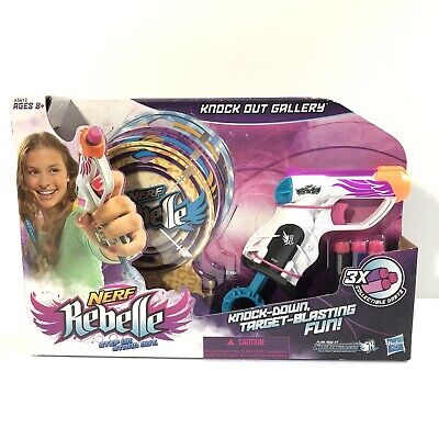 New NERF Rebelle Knock Out Gallery Set (3 Targets, 3 Darts, 1 Gun) New