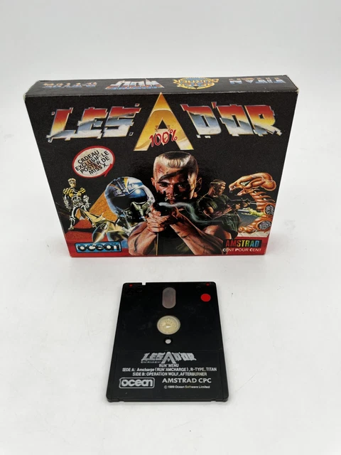 COMPILATION: LES A100% D'OR (1989) OCEAN ★ AMSTRAD CPC 6128 ★ Disquette 💾 ✅ COMPILATION: LES A100% D'OR (1989) OCEAN ★ AMSTRAD CPC 6128 ★ Disquette 💾 ✅